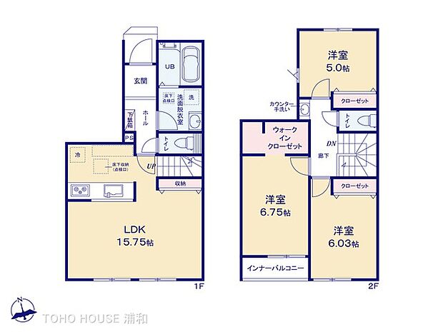【間取り図】3LDK＋WIC　カースペース