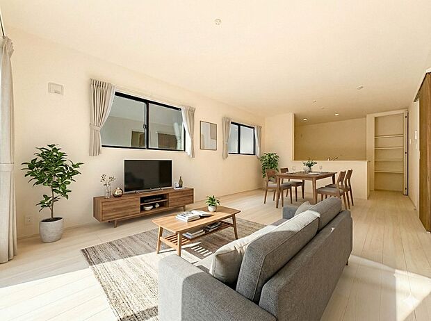 【LDK17.75帖】インテリアショップで見掛けた「あの家具」も置ける、ゆったりとした空間。時に広さが上質な寛ぎの時間になる事も。