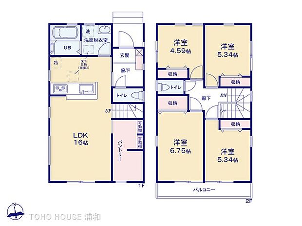 1号棟【間取り図】　図面と異なる場合は現況を優先