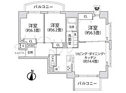 ライオンズシティ川口 3LDKの間取図画像