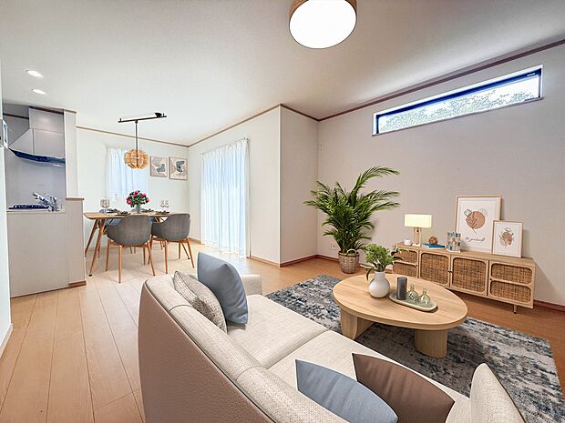 【LDK16.87帖】インテリアショップで見掛けた「あの家具」も置ける、ゆったりとした空間。時に広さが上質な寛ぎの時間になる事も。