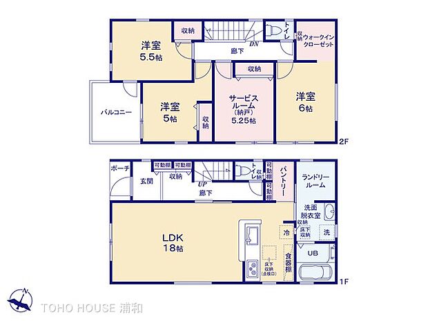 3号棟【間取り図】3SLDK+WIC LDK18帖 パントリーあり