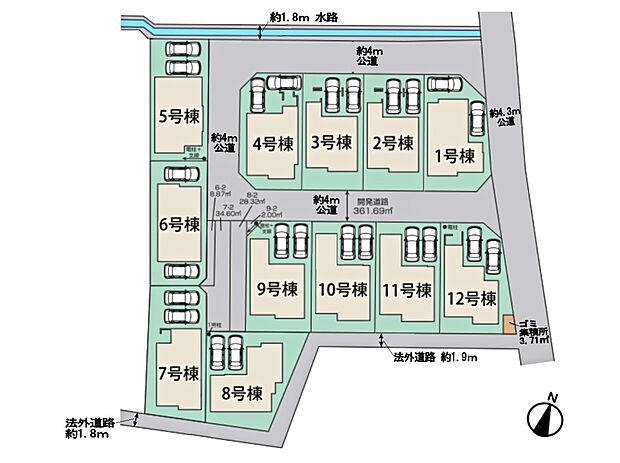 【区画図】全12棟の大型現場。