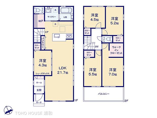 1号棟【間取り】土地面積117.79m2 建物面積108.06m2