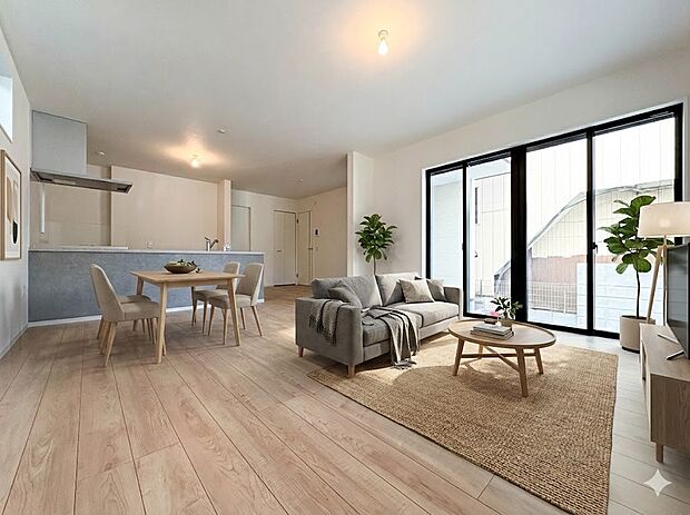 「LDK19.7帖」インテリアショップで見掛けた「あの家具」も置ける、ゆったりとした空間。時に広さが上質な寛ぎの時間になる事も。