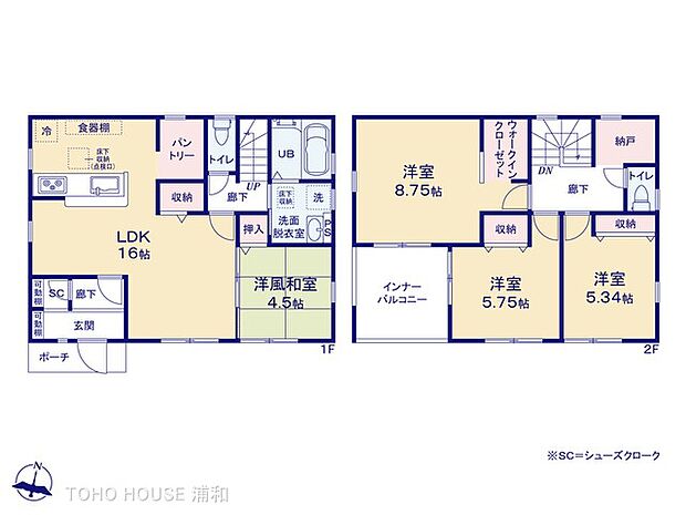 【間取り※3号棟】全棟リビング併設の和室があり、家事同線にもこだわった優れた間取りです。