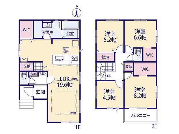 3号棟【間取り図】LDK16.6帖+3帖、床暖房