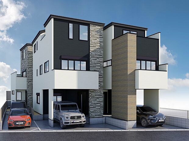 【完成予想図】完成予想図です。建築中は、現地のご見学に加えて近隣の完成物件をご覧いただき、イメージを掴んでいただけるようご案内いたします。