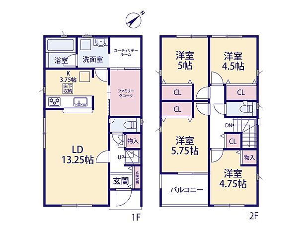 【間取り-4LDK】CRADLE GARDEN 川口市安行小山第2-3号棟 図面と異なる場合は現況を優先