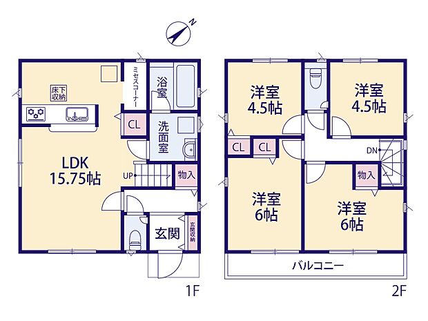 【間取り-4LDK】CRADLE GARDEN 川口市安行小山第2-2号棟 図面と異なる場合は現況を優先