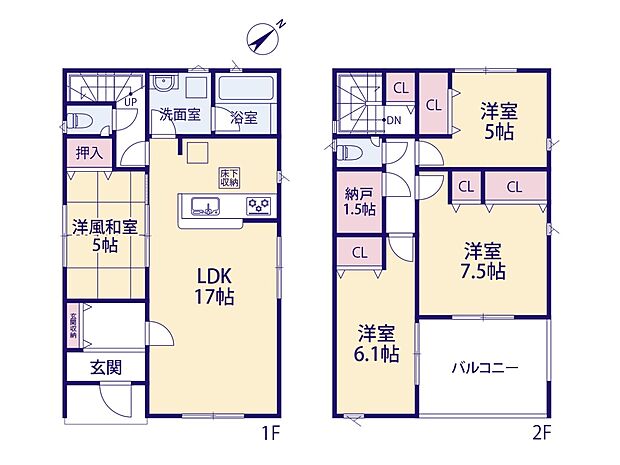 【間取り-4LDK+S】CRADLE GARDEN　川口市安行小山第2-5号棟