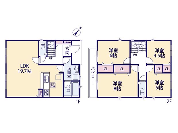 【間取り-4LDK】CRADLE GARDEN　川口市安行小山第2-6号棟