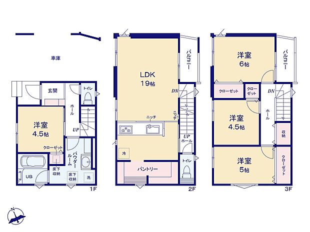 1号棟【間取り図】4LDK　建物面積112.60m2　土地面積62.52m2