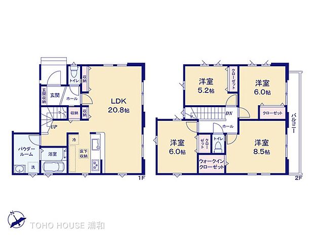 【間取り図】土地面積102.51m2　建物面積108.48m2