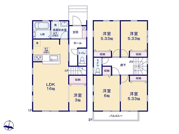 【間取り図】土地面積123.57 建物面積98.53m2