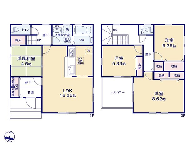 【間取り図】土地面積130.78m2 建物面積100.19m2