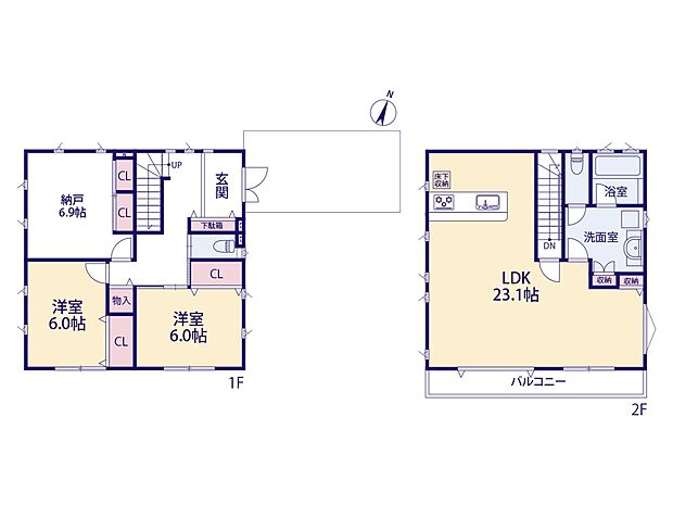 1号棟【間取り図】2LDK+S