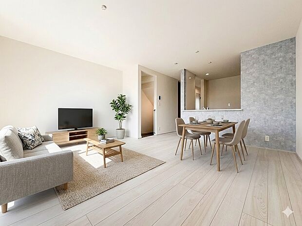 【LDK17.5帖】シンプルなデザインの家は風情がある。住む人のこだわりを感じる。外観も内装もいたってシンプル。居心地がよく、家事や趣味、子育てなどにも集中できる。家も人間も熟成するほどシン…