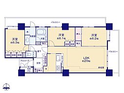 エルザタワー32 3LDKの間取図画像