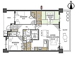 プラウド大宮日進 3LDKの間取図画像