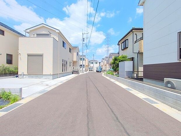 【開発道路 6ｍ】新設された、ゆとりある広さの道路・通り抜けのない安心のせ接道