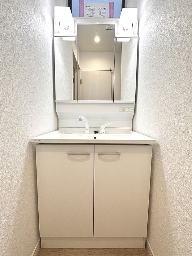 【B号棟 洗面台】脱衣ランドリースペースと分けて設けた洗面台