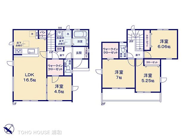 【2号棟　間取り図】4LDK＋WIC　カースペース2台
