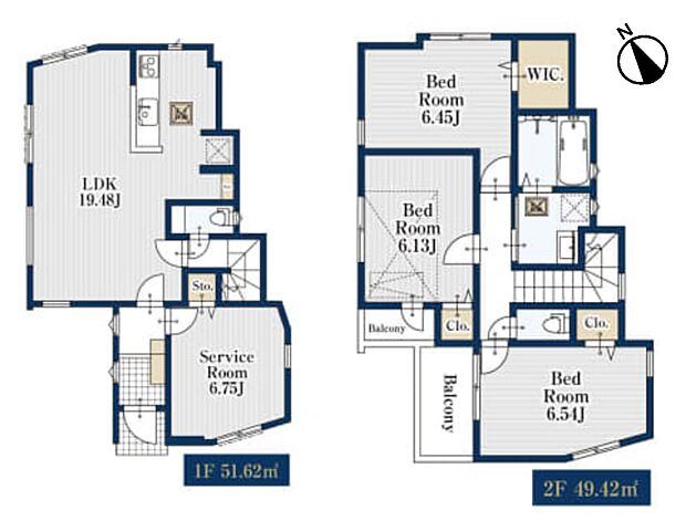 【間取り図】LDK19.48帖　2階建て