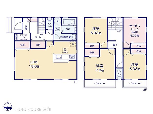 1号棟【間取り図】土地面積98.98m2　建物面積102.06m2　図面と異なる場合は現況を優先