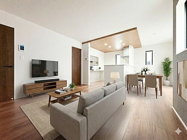 【LDK 16帖】シンプルなデザインの家は風情がある。住む人のこだわりを感じる。外観も内装もいたってシンプル。居心地がよく、家事や趣味、子育てなどにも集中できる。家も人間も熟成するほどシンプ…