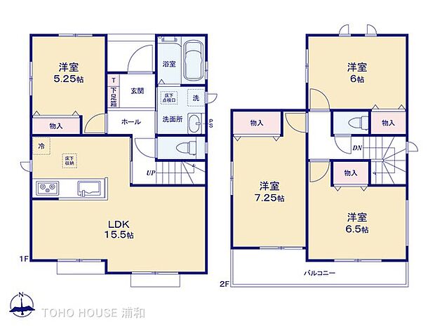 F号棟　4LDK　土地面積137.24m2　建物面積94.81m2