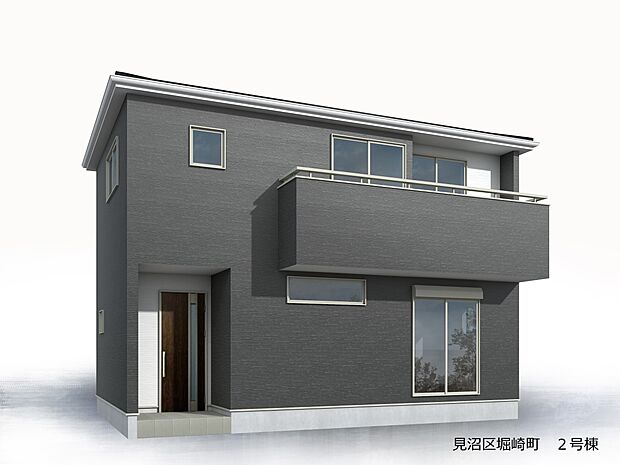 【-完成予想パース-】  堂々たるファザード。優美に佇む外観。暮らす家族と来訪者の目をの楽しませる演出。