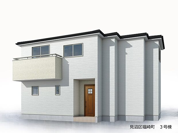 【-完成予想パース-】  堂々たるファザード。優美に佇む外観。暮らす家族と来訪者の目をの楽しませる演出。