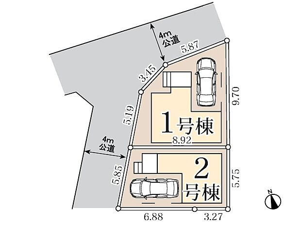2号棟【区画図】図面と異なる場合は現況優先。