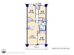 コスモ戸田公園アーバンステージ 3LDKの間取図画像