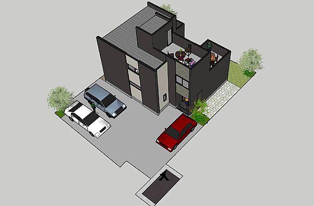 【全体配置】モダンでエレガントな外観が、都会の洗練されたセンスを映し出します。※イメージパースです。