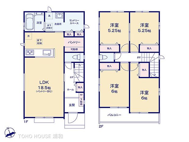 C号棟【間取り図】4LDK LDK18.5帖 パントリーあり