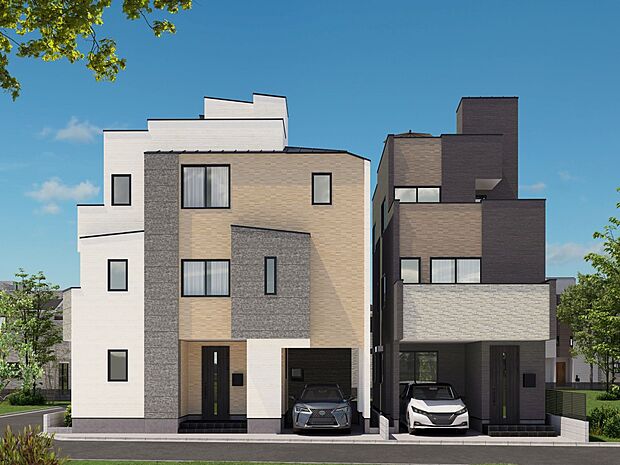 【完成イメージ図】完成予想図です。建築中は、現地のご見学に加えて近隣の完成物件をご覧いただき、イメージを掴んでいただけるようご案内いたします。