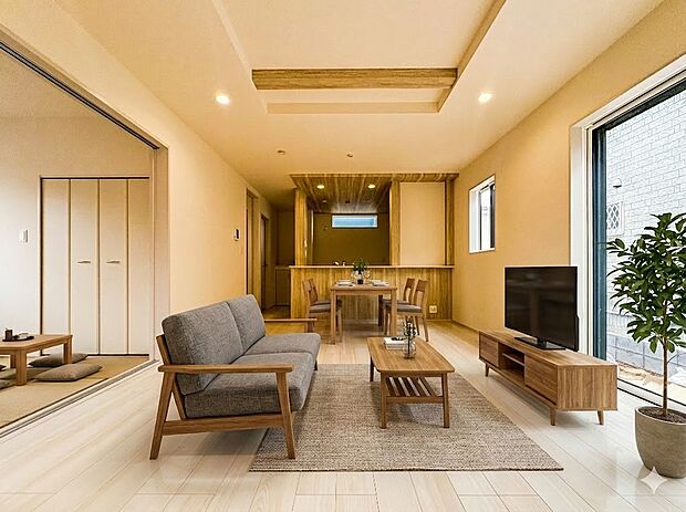 【LDK17帖】インテリアショップで見掛けた「あの家具」も置ける、ゆったりとした空間。時に広さが上質な寛ぎの時間になる事も。家具はCGで実際にはつきません。