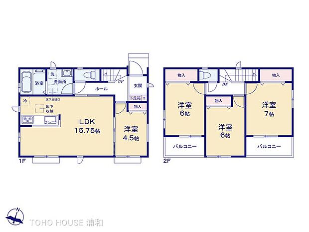 【間取-D号棟-】全棟4LDK