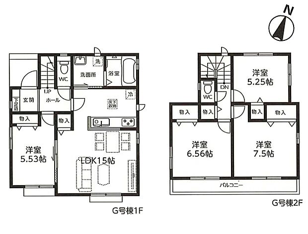 【間取-G号棟-】全棟4LDK