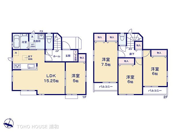 【間取-A号棟-】全棟4LDK