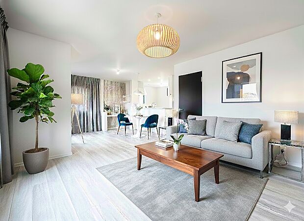 明るく開放的な空間が広がるLDK。※画像はCGイメージです。