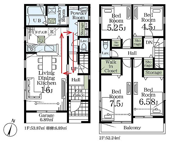 1号棟【間取り】2階建