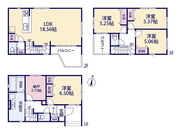【間取り】LDK18帖以上の広々とした間取りが魅力的です。
