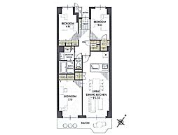 ソフィア上尾B棟 3LDKの間取図画像