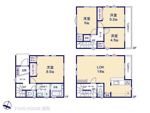【間取り】4LDK　広々リビングに充実した住空間