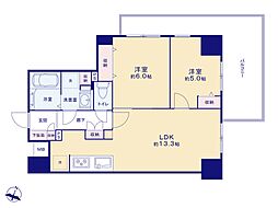 日神パレステージ大宮パルティール 2LDKの間取図画像