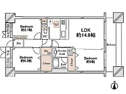 ラムザタワーA棟 3LDKの間取図画像