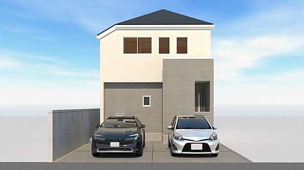 【完成予想図】完成予想図です。建築中は、現地のご見学に加えて近隣の完成物件をご覧いただき、イメージを掴んでいただけるようご案内いたします。